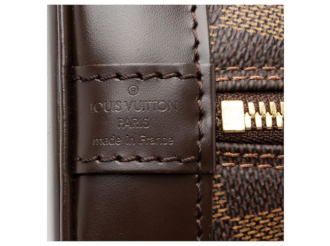Borsa Louis Vuitton Vintage Damier Ebene Alma PM Marrone - vista 8