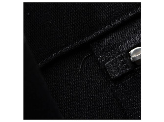 Tote Large Rive Gauche em canvas e couro de vitelo Saint Laurent Preto - vista 10