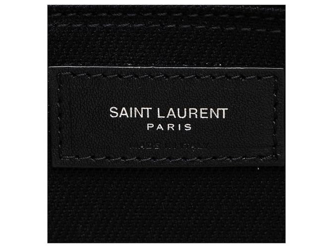 Tote Large Rive Gauche em canvas e couro de vitelo Saint Laurent Preto - vista 8