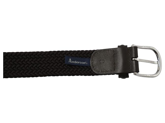 Autre Marque Anderson's Gürtel mit Weboptik und dunkelbraunem Lederbesatz - Ansicht 4