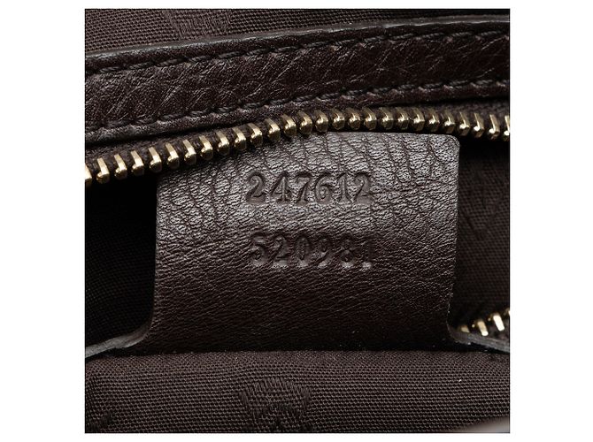 Gucci Boston Bag aus Leder Heritage Web mit Schnalle Braun - Ansicht 6