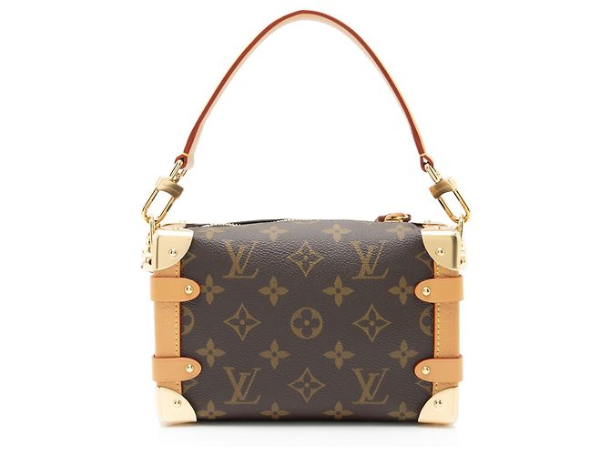 Borsa a tracolla Louis Vuitton Monogram Canvas Side Trunk PM Marrone - vista 3