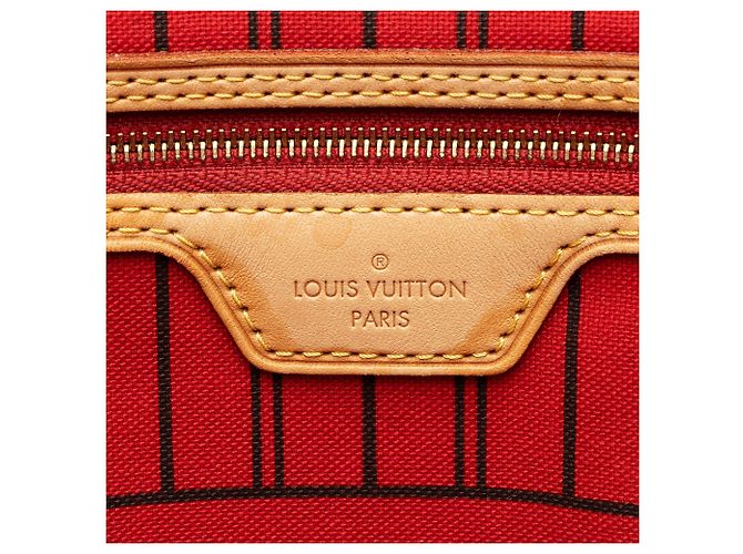 Tote Neverfull MM en canvas Monogram Louis Vuitton Castaño - vista 8