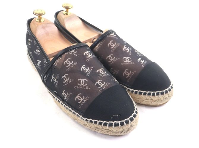 Timeless Espadrilles in mesh CHANEL COCO Mark Nero - vista 2