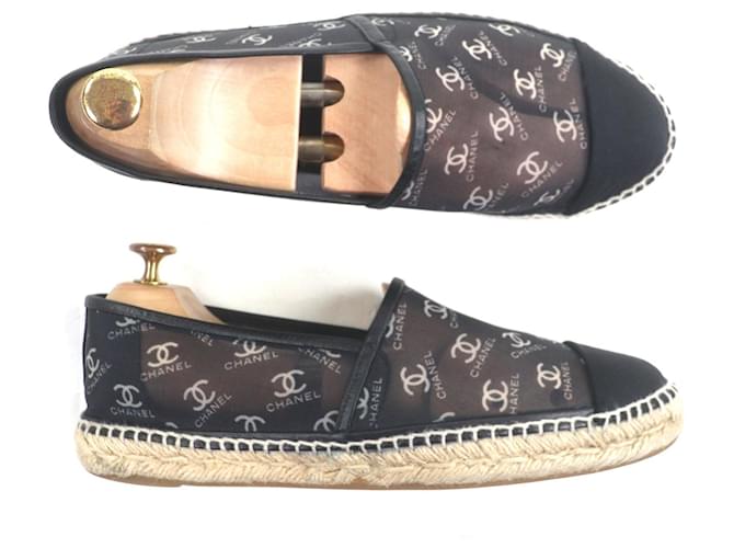 Timeless Espadrilles in mesh CHANEL COCO Mark Nero - vista 5