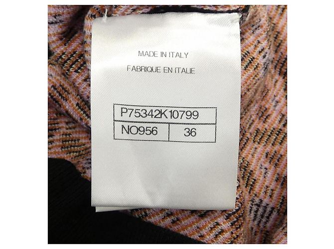 Suéter de punto Chanel Negro Rosa Blanco Naranja - vista 4