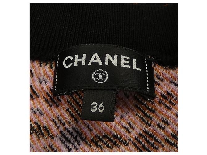 Suéter de punto Chanel Negro Rosa Blanco Naranja - vista 5