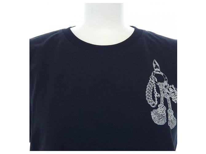 Hermès Hermes Cartouche Parfroid Baumwoll-T-Shirt Schwarz - Ansicht 5