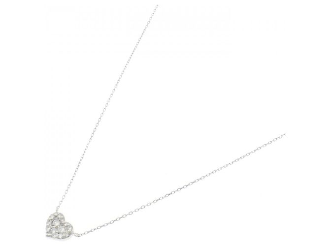 Autre Marque Collier Cœur en Diamants Au750 Ponte Vecchio Argenté - vue 2