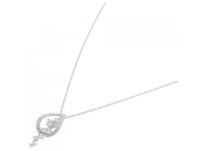 Autre Marque Colar Kumikyoku K10 White Gold Cubic Zirconia Diamond Prata - vista 2