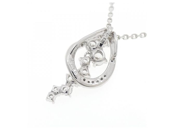 Autre Marque Colar Kumikyoku K10 White Gold Cubic Zirconia Diamond Prata - vista 4