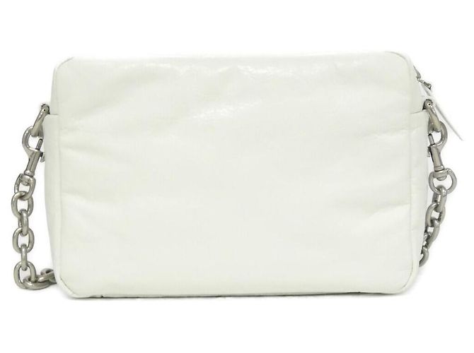 Borsa a tracolla Balenciaga Monaco Camera in pelle di vitello Bianco - vista 2