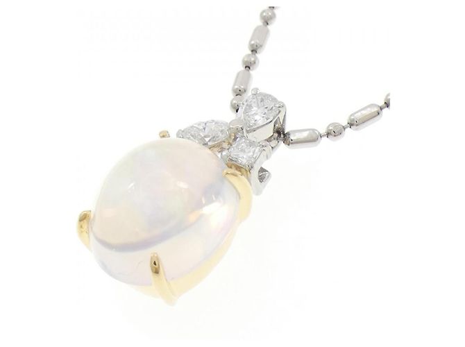Autre Marque Collana Kuresanver in platino Au750 con opale sintetico e diamante - vista 3