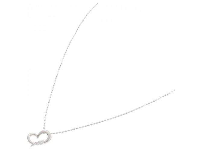 Autre Marque Collana a Cuore in Diamanti e Oro Bianco K10 Argento - vista 2