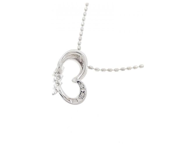 Autre Marque Collana a Cuore in Diamanti e Oro Bianco K10 Argento - vista 4