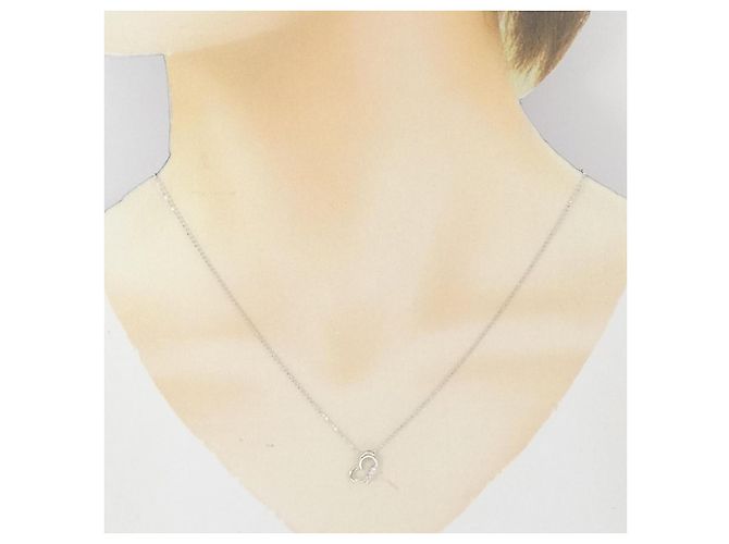 Autre Marque Collana a Cuore in Diamanti e Oro Bianco K10 Argento - vista 6