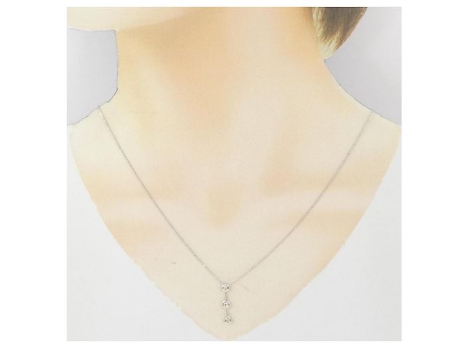 Autre Marque Collana con diamante K14WG Argento - vista 6