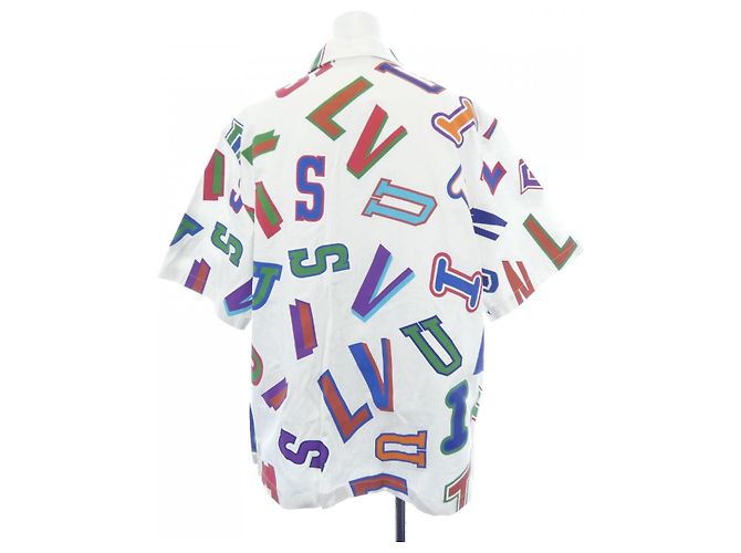 Camicia overshirt con lettere di basket NBA Louis Vuitton Bianco Rosso Blu - vista 2