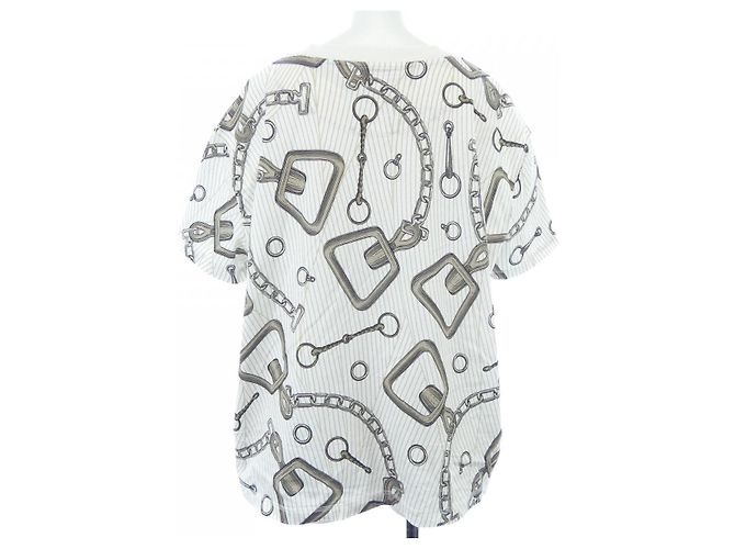 Hermès Camiseta de algodón efecto Kaleidoscope Hermes Blanco Beige - vista 2
