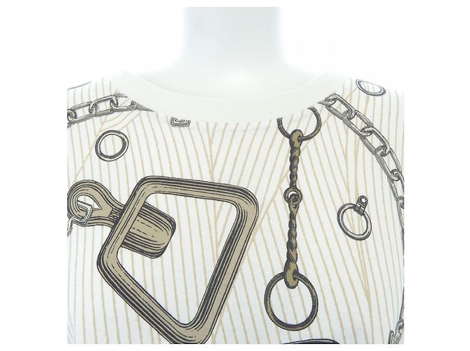 Hermès Camiseta de algodón efecto Kaleidoscope Hermes Blanco Beige - vista 5