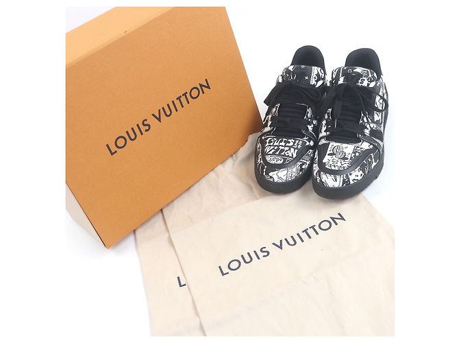 Sneakers Louis Vuitton LV Trainer Line Nero Bianco - vista 2