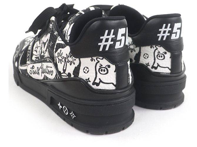 Sneakers Louis Vuitton LV Trainer Line Nero Bianco - vista 6