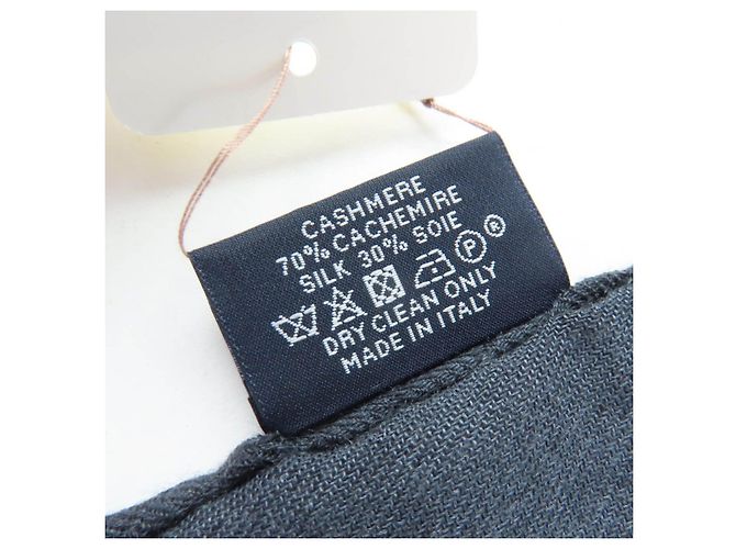 Hermès Sciarpa in cashmere grande Hermes Stall Dot Marrone - vista 9