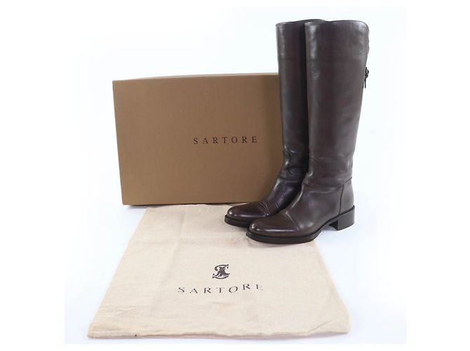 Autre Marque Stivali in pelle Sartore Bronzo Marrone scuro - vista 2