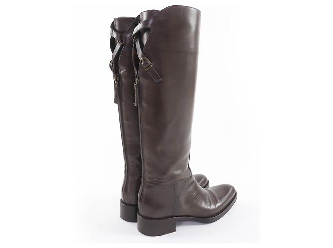 Autre Marque Stivali in pelle Sartore Bronzo Marrone scuro - vista 3