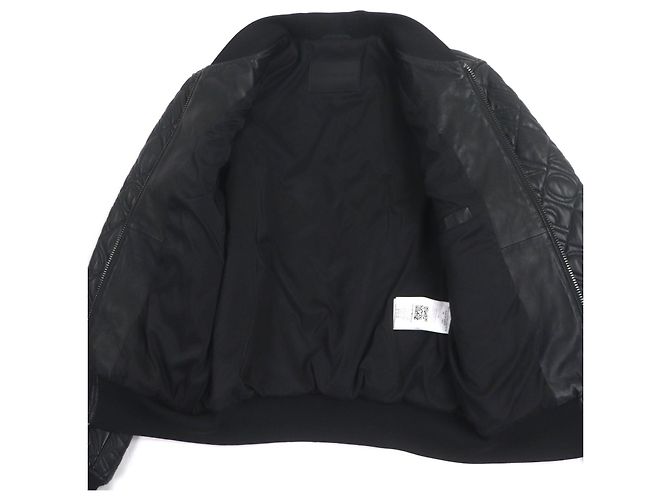 Blouson en cuir d'agneau Emporio Armani Noir - vue 4