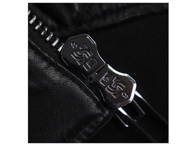 Blouson en cuir d'agneau Emporio Armani Noir - vue 7