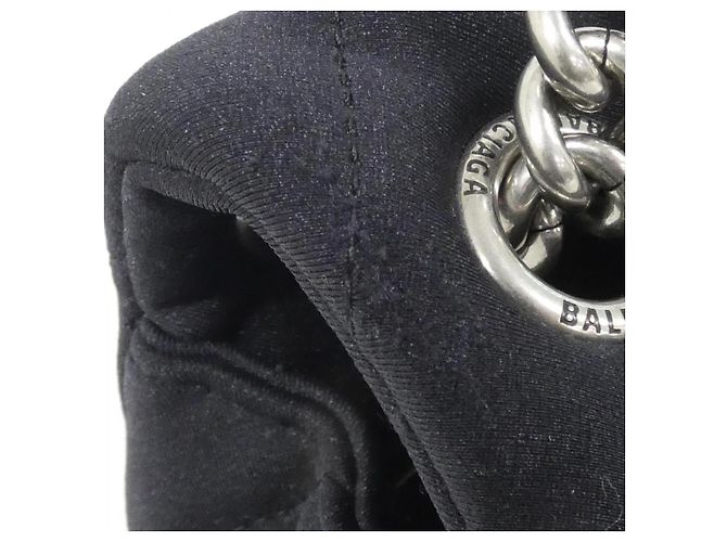 Borsa a tracolla Balenciaga CLUSH CHAIN SMALL in nylon Nero - vista 6