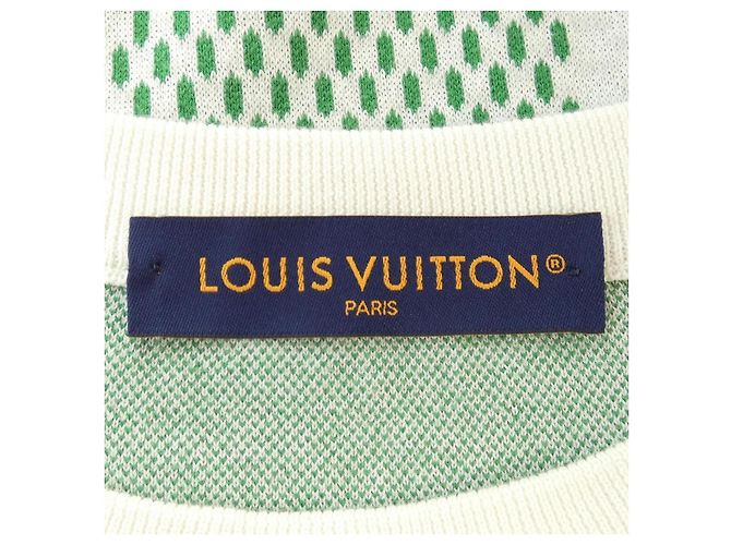 Top de algodão Louis Vuitton Marrom Branco Verde - vista 4