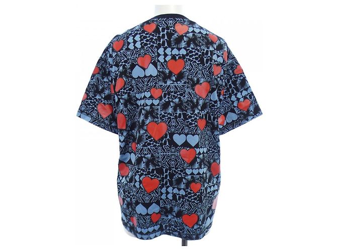 Hermès T-shirt in cotone Hermes Nero Rosso Blu - vista 2
