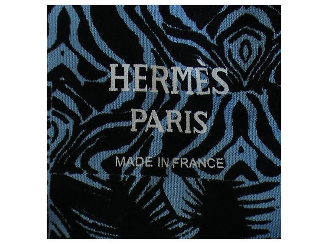 Hermès T-shirt in cotone Hermes Nero Rosso Blu - vista 4