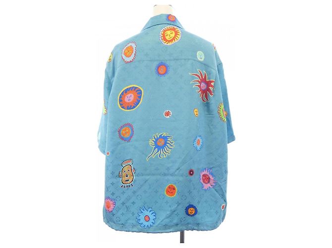 Camicia a maniche corte in seta Louis Vuitton Yayoi Kusama Limited Blu - vista 2