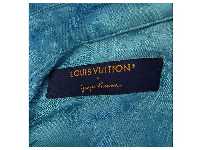 Camicia a maniche corte in seta Louis Vuitton Yayoi Kusama Limited Blu - vista 4
