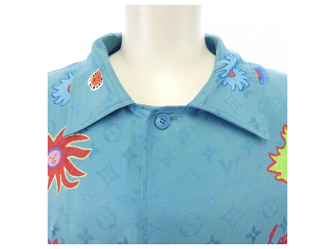 Camicia a maniche corte in seta Louis Vuitton Yayoi Kusama Limited Blu - vista 5