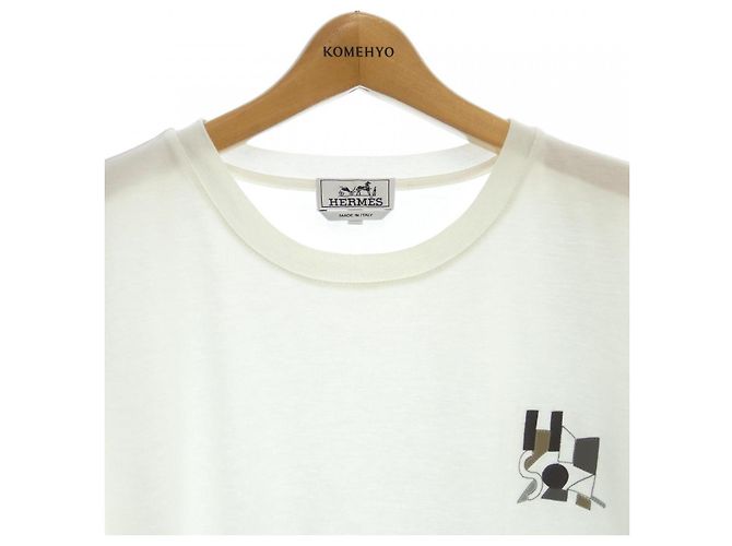 Hermès Camiseta de algodón Hermes XXL Blanco - vista 5