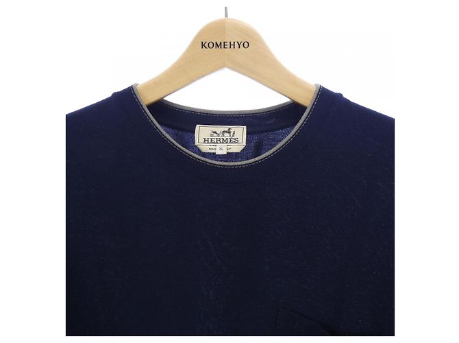 Hermès Camiseta de algodón Hermes XL Azul Azul marino - vista 5