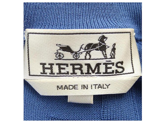 Hermès Top de punto de lana Hermes Azul - vista 4