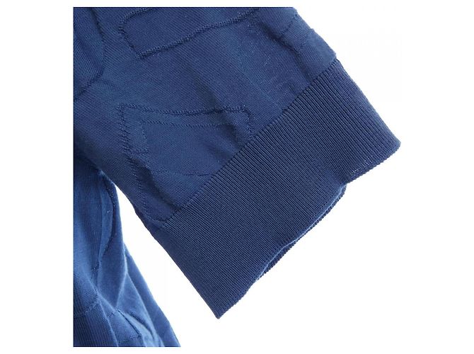 Hermès Top de punto de lana Hermes Azul - vista 6