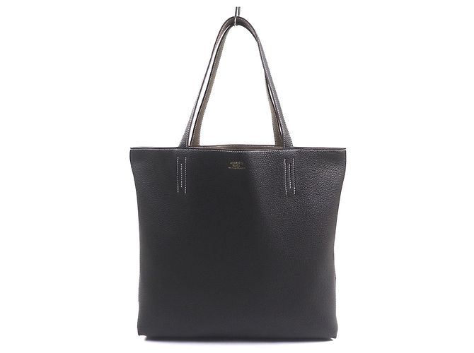 Bolsa Tote Hermès Double Sens45 Taurillon Clemence Marrom - vista 4