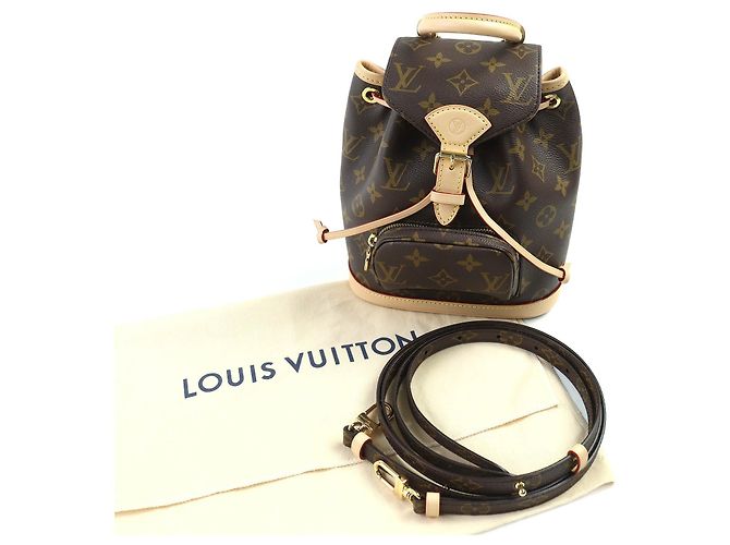 Zaino Louis Vuitton Montsouris MINI Monogram Marrone - vista 3