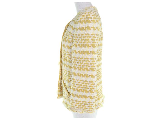 Chaqueta de tweed Chanel Amarillo - vista 2