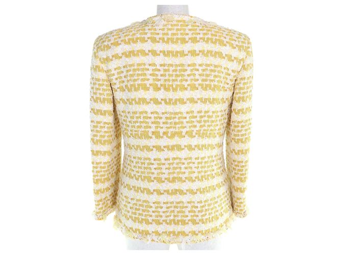 Chaqueta de tweed Chanel Amarillo - vista 3