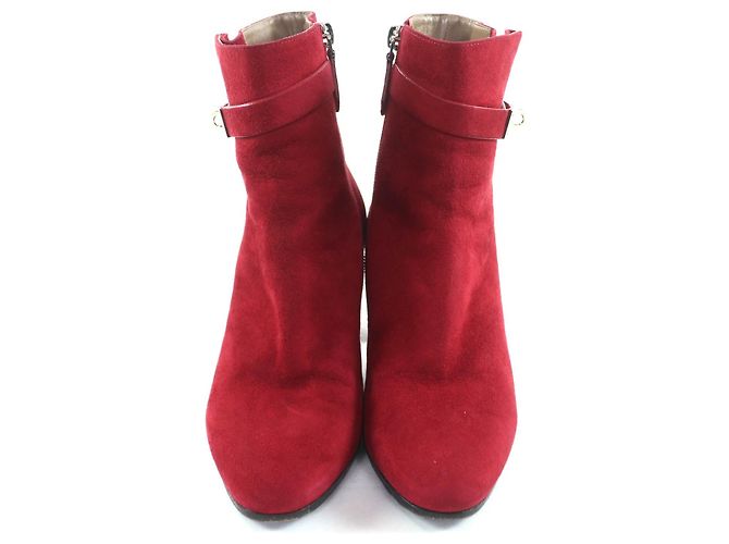 Hermès Saint Germain35.5 Wildleder-Short-Boots Braun Bordeaux - Ansicht 4