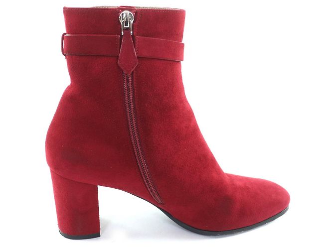 Hermès Saint Germain35.5 Wildleder-Short-Boots Braun Bordeaux - Ansicht 6