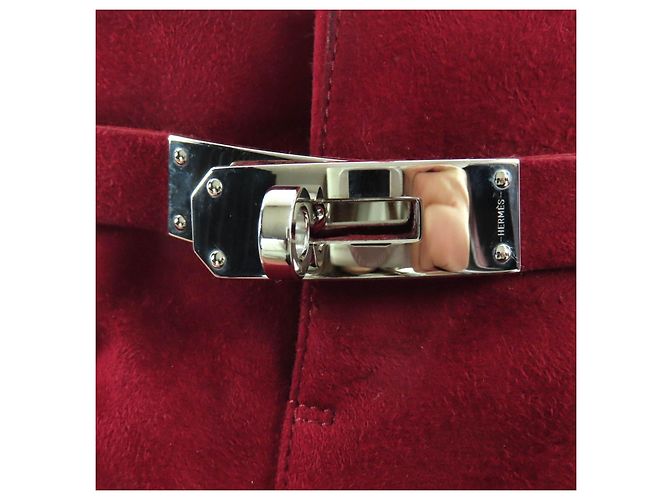 Hermès Saint Germain35.5 Wildleder-Short-Boots Braun Bordeaux - Ansicht 9