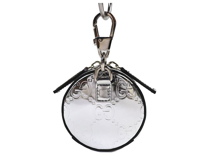 Gucci GG Pattern Patent Leather Pouch Silber - Ansicht 3